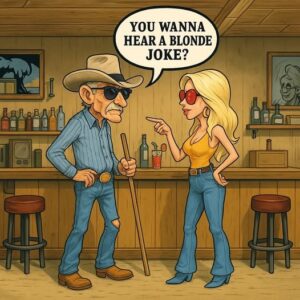 An old blind cowboy walks into a bar An old blind cowboy walks into a bar