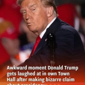 Awkward moment Donald Trump gets laughed at in own Town Hall after making bizarre claim about presidency Awkward moment Donald Trump gets laughed at in own Town Hall after making bizarre claim about presidency