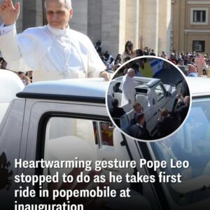 Heartwarming gesture Pope Leo stopped to do as he takes first ride in popemobile at inauguration Heartwarming gesture Pope Leo stopped to do as he takes first ride in popemobile at inauguration