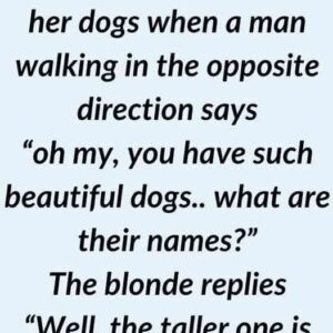A blonde names her Dogs A blonde names her Dogs
