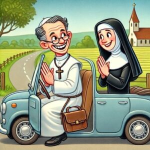 A priest offered a nun a lift. A priest offered a nun a lift.
