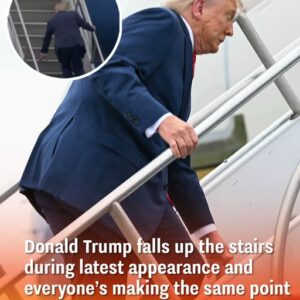 Donald Trump falls up the stairs during latest appearance Donald Trump falls up the stairs during latest appearance