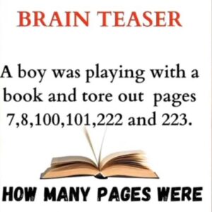 Riddle: How Many Pages Are Torn Out? Riddle: How Many Pages Are Torn Out?