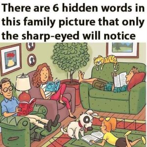 How many of the six hidden words can you locate in this living room photo? How many of the six hidden words can you locate in this living room photo?