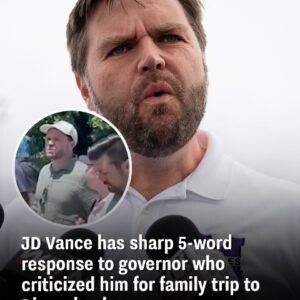 Vance defends Disneyland trip with a cutting five-word comeback to the governor Vance defends Disneyland trip with a cutting five-word comeback to the governor