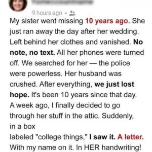 The Letter in the Attic: My Sister’s Wedding, Her Disappearance, and the Truth Ten Years Later The Letter in the Attic: My Sister’s Wedding, Her Disappearance, and the Truth Ten Years Later