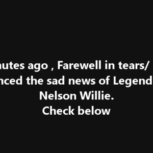 Sad news about Nelson Willie. Sad news about Nelson Willie.