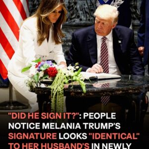 People are noting similarities between Melania Trump’s signature and her husband’s writing style