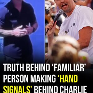 Truth behind person ‘making hand signals’ behind Charlie Kirk as got killed