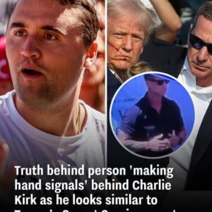 Truth behind person ‘making hand signals’ behind Charlie Kirk … Truth behind person ‘making hand signals’ behind Charlie Kirk …