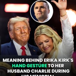 The Meaning Behind the Heartbreaking Hand Signal Erika Kirk Made at Her Husband’s Funeral The Meaning Behind the Heartbreaking Hand Signal Erika Kirk Made at Her Husband’s Funeral