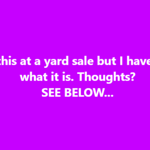 Found this at a yard sale but I have no idea what it is. Thoughts? SEE BELOW… Found this at a yard sale but I have no idea what it is. Thoughts? SEE BELOW…