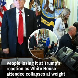 Trump’s reaction to a White House attendee collapsing during the weight loss drug event has everyone talking