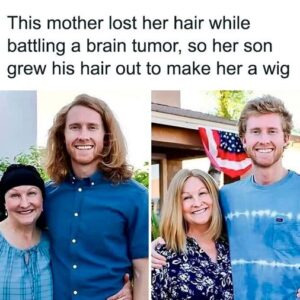 A Son’s Love: He Grows His Hair to Create a Wig for His Mother Battling a Brain Tumor A Son’s Love: He Grows His Hair to Create a Wig for His Mother Battling a Brain Tumor