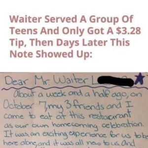 Waiter Upset Over Small Tip — Days