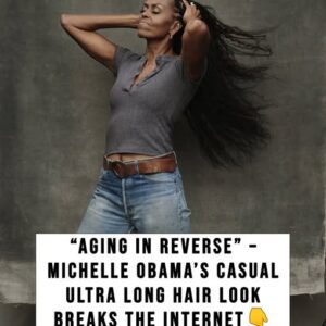 Michelle Obama’s casual look with ultra-long hair shocks people