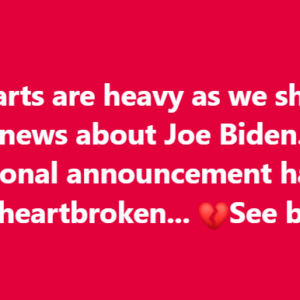 Joe Biden with tears in his eyes make the sad announcement
