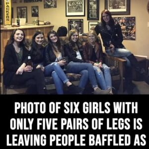 The internet is baffled by this optical illusion of six girls with only five pairs of legs