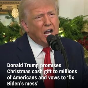 Donald Trump pledges Christmas cash payments for millions of Americans in a wide-ranging speech focused on undoing Biden’s policies