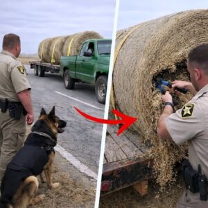 K9 Kept Barking at Hay Bales on Highway, Deputy Cut It Open and Turned Pale!