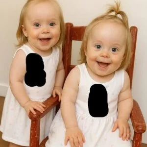 Young woman puts both babies inside the fir… See more