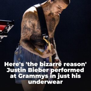 Here’s why Justin Bieber bizarrely performed at the Grammys in just his underwear.