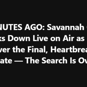 Savannah Guthrie is live, breaking down as police deliver the final, heartbreaking update. The search is over. This is every parent’s worst nightmare, and her raw, tearful words will shatter you.