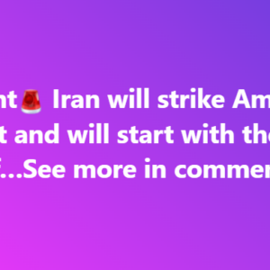 Urgent Iran will strike America tonight and will start with the state of…See more