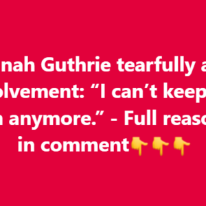 Savannah Guthrie couldn’t hold back tears as she unexpectedly admitted her own involvement in her mother’s kidnapping: “If I stay silent now, I’ll regret it for the rest of my life.”