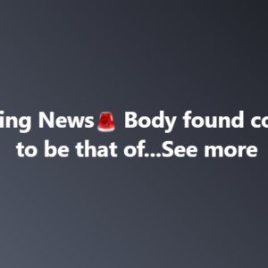 Breaking news: Body found confirmed to be…See more