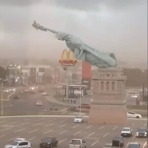 A 115-foot replica of the Statue of Liberty was toppled during a storm…See more