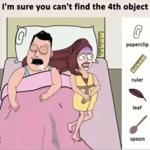Find Paperclip, Ruler, Leaf, Spoon.