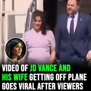 Video of JD Vance and his wife getting off plane goes viral after viewers spot odd detail