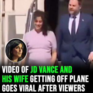 Video of JD Vance and his wife getting off plane goes viral after viewers spot odd detail