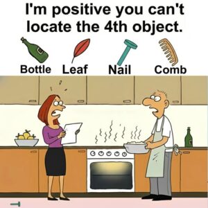 Find Bottle, Leaf, Nail, Comb.