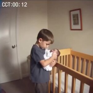 Young parents observed their eldest son going into his younger brothers room each morning at!