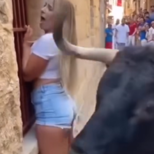 “Tourist Faces Bull — What Happens Next Will