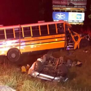 11 injured, one dead in crash involving schoo
